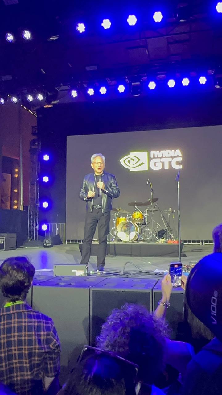 Jensen Huang on stage at NVIDIA GTC 2026
